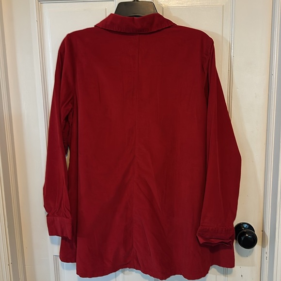 J. Jill Red baby thin corduroy swing top. 100% cotton. Size small - Picture 10 of 11